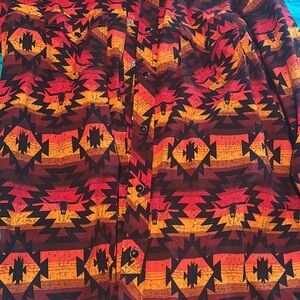 Tribal Print Button-Up Shirt